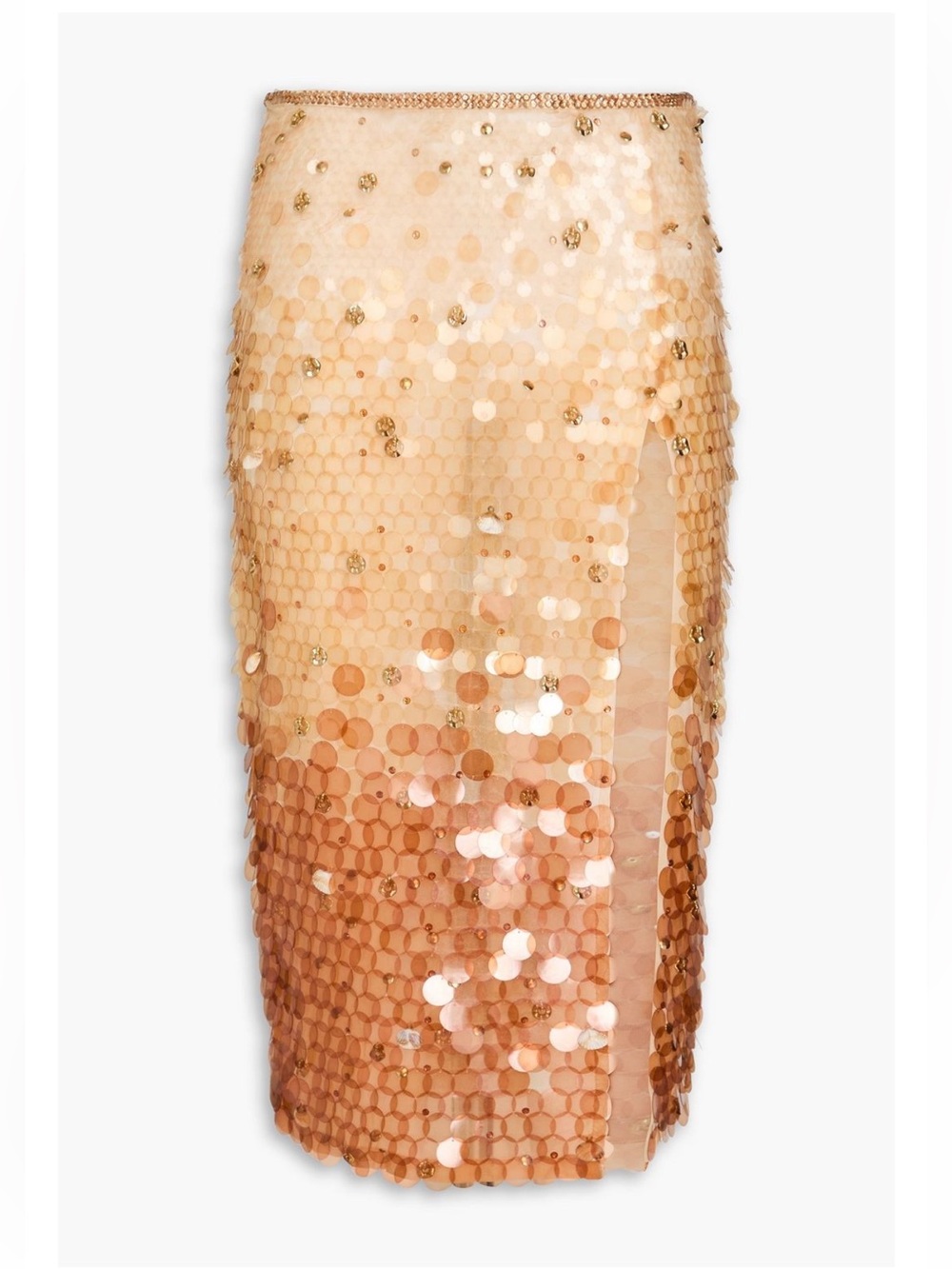 RETROFETE Nellie embellished dégradé tulle midi skirt crystal